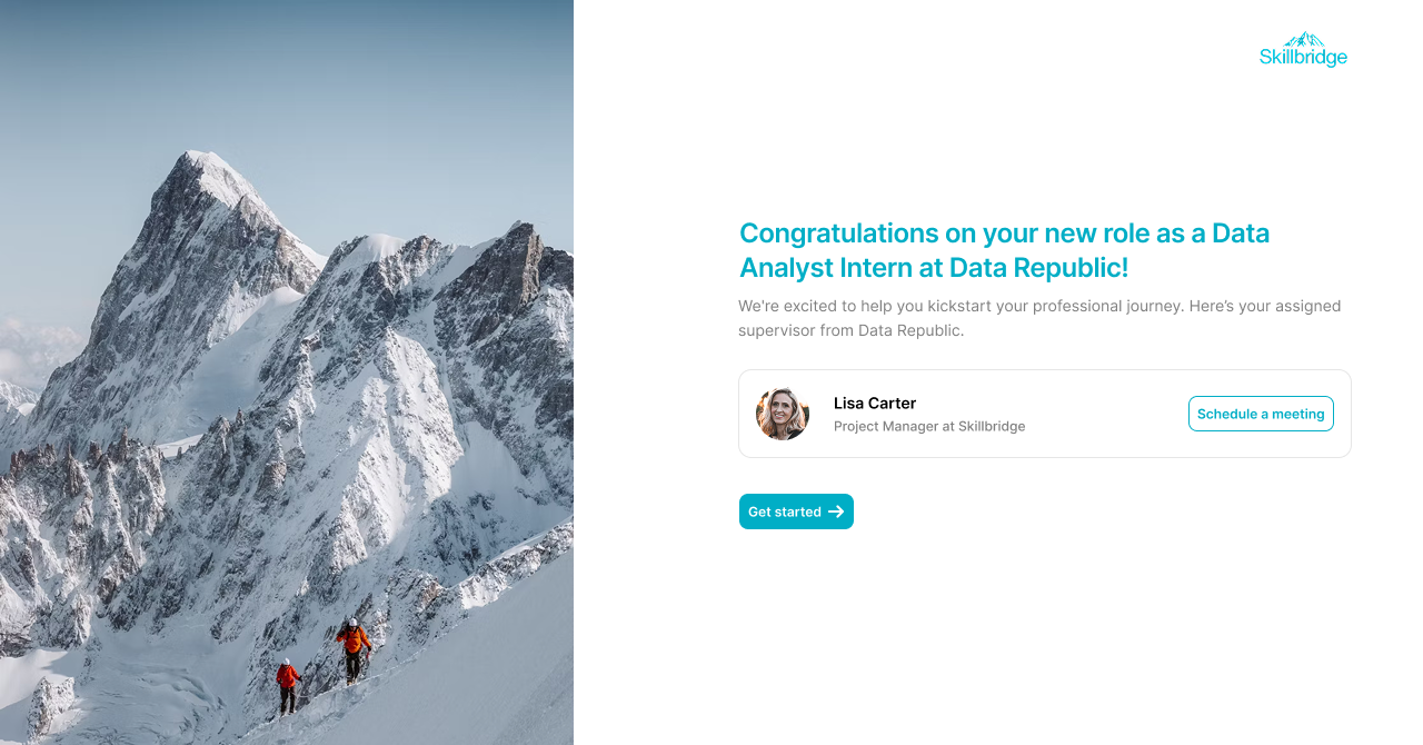 SkillBridge onboarding screen